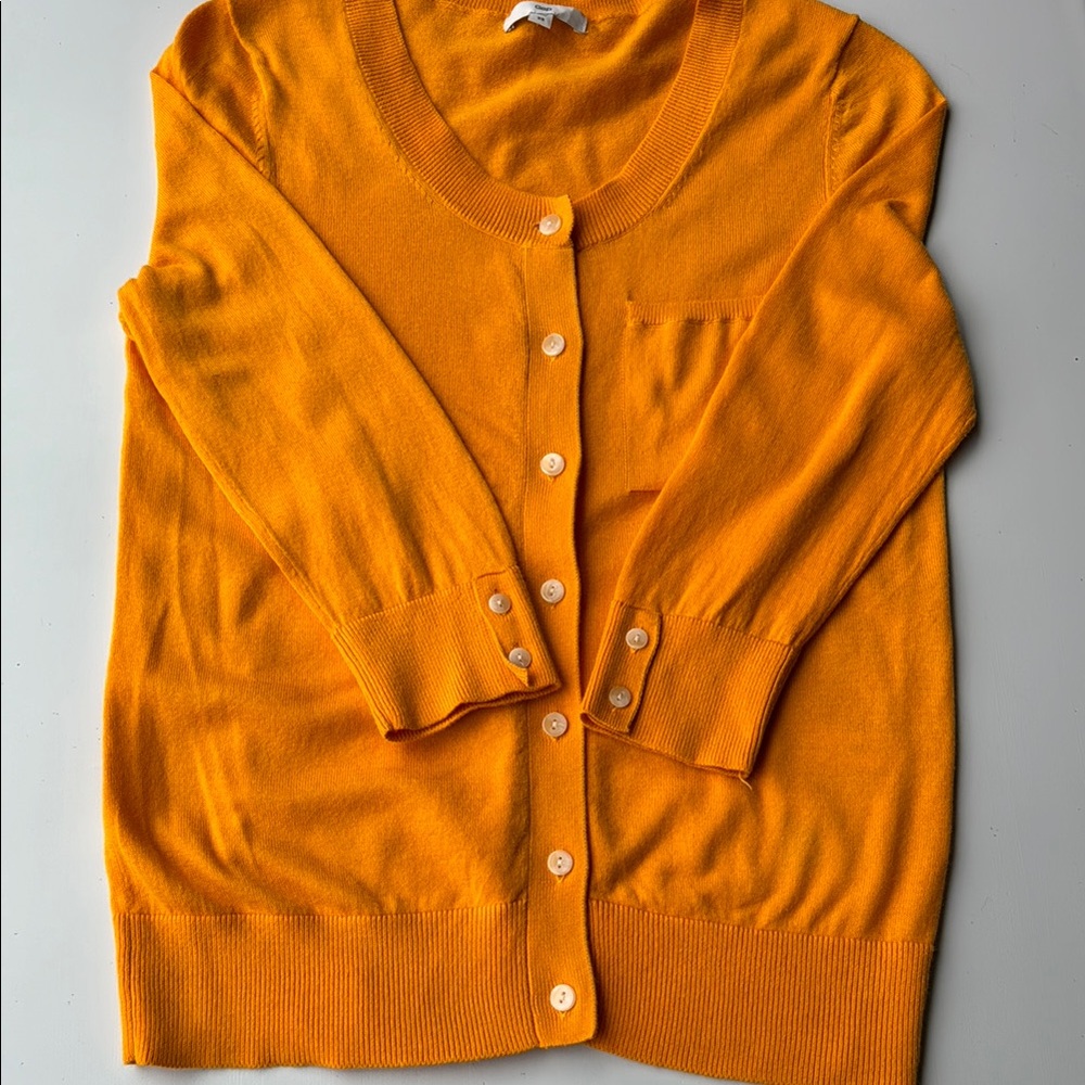 New GAP Vibrant Orange Cardigan Sweater NWOT - Picture 6 of 14